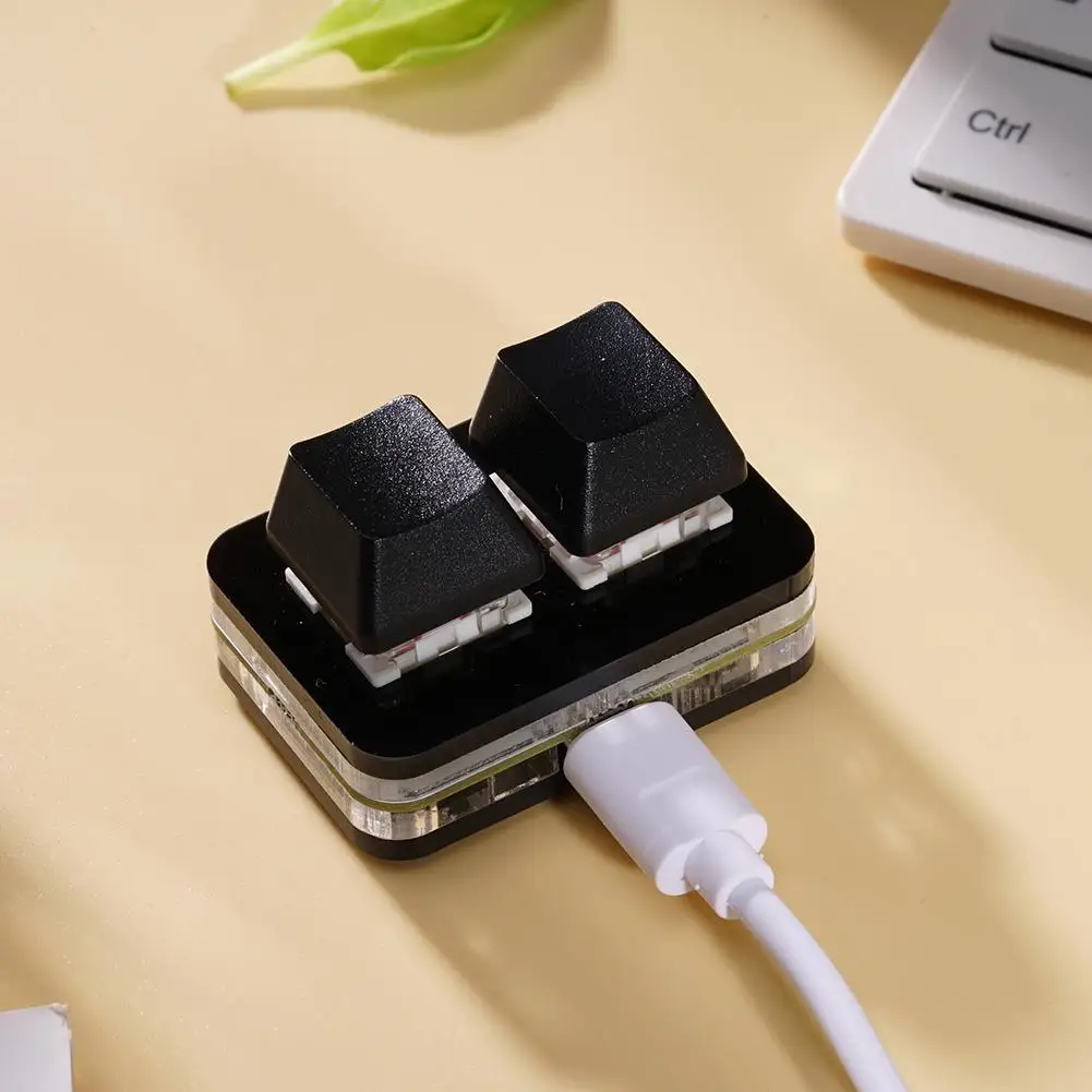 Mini klawiatura USB RGB 2 klawisze Kopiuj i Wklej Programowanie makro Klawiatura mechaniczna Podświetlenie Klawiatura do gier Mini klawiatura niestandardowa