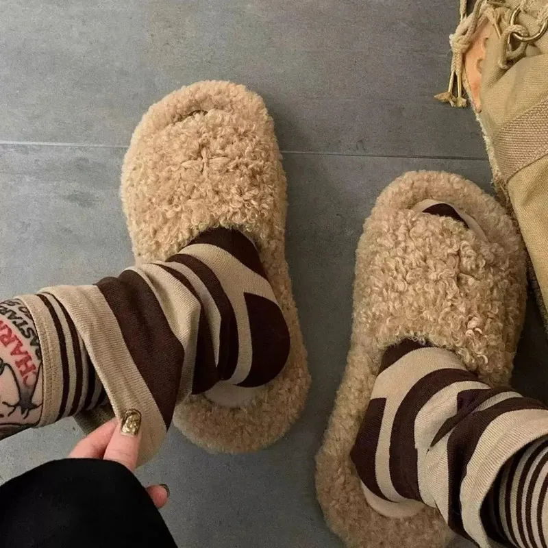 ถุงเท้ายาวสองชั้นปลอมแบบสองชิ้น คุณภาพสูง ลายทางเรียบง่าย สไตล์เกาหลี ใส่ได้หลายโอกาส ช่วยให้ดูผอม ถุงเท้าความยาวกลางน่องสำหรับผู้หญิง