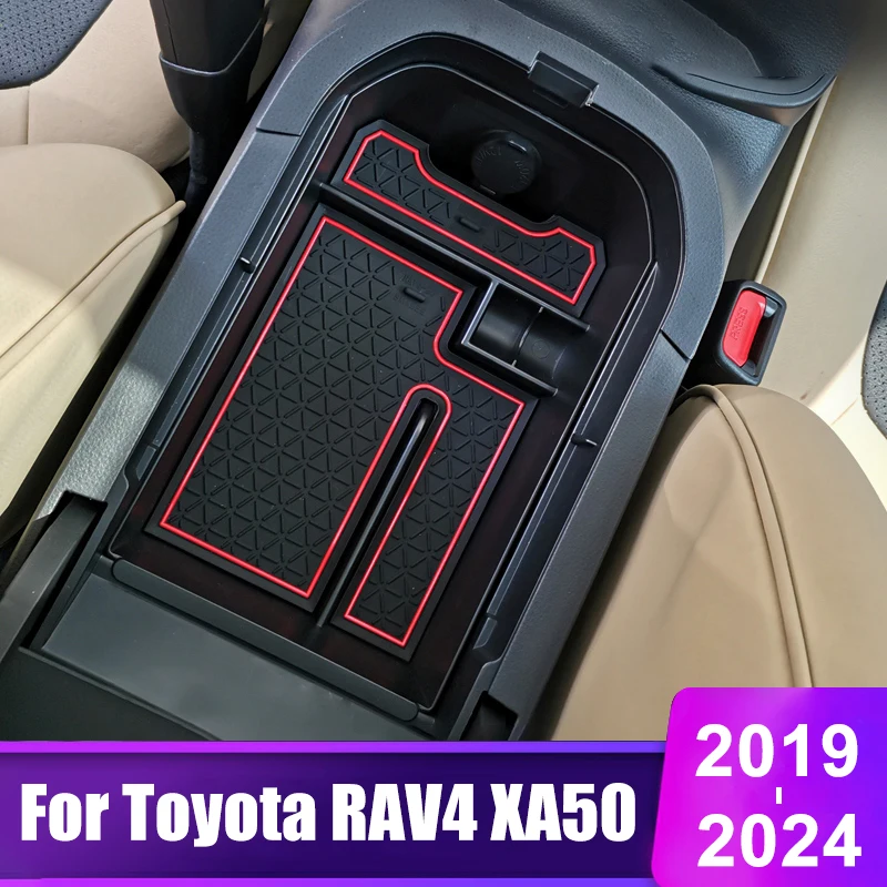 

For Toyota RAV4 XA50 2019 2020 2021 2022 2023 2024 RAV 4 Hybrid Car Central Armrest Storage Box Organizer Tray Accessories