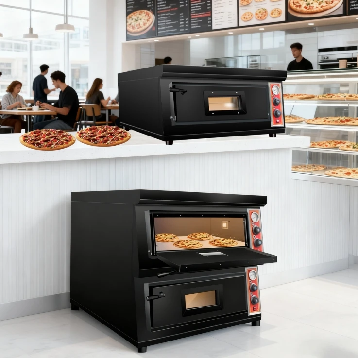 Forno De Tabletop Restaurant Making Table Top Electric 400 Degrees Deg 450 c Italian 2 Double lpg  Deck Pizza Oven with Stone
