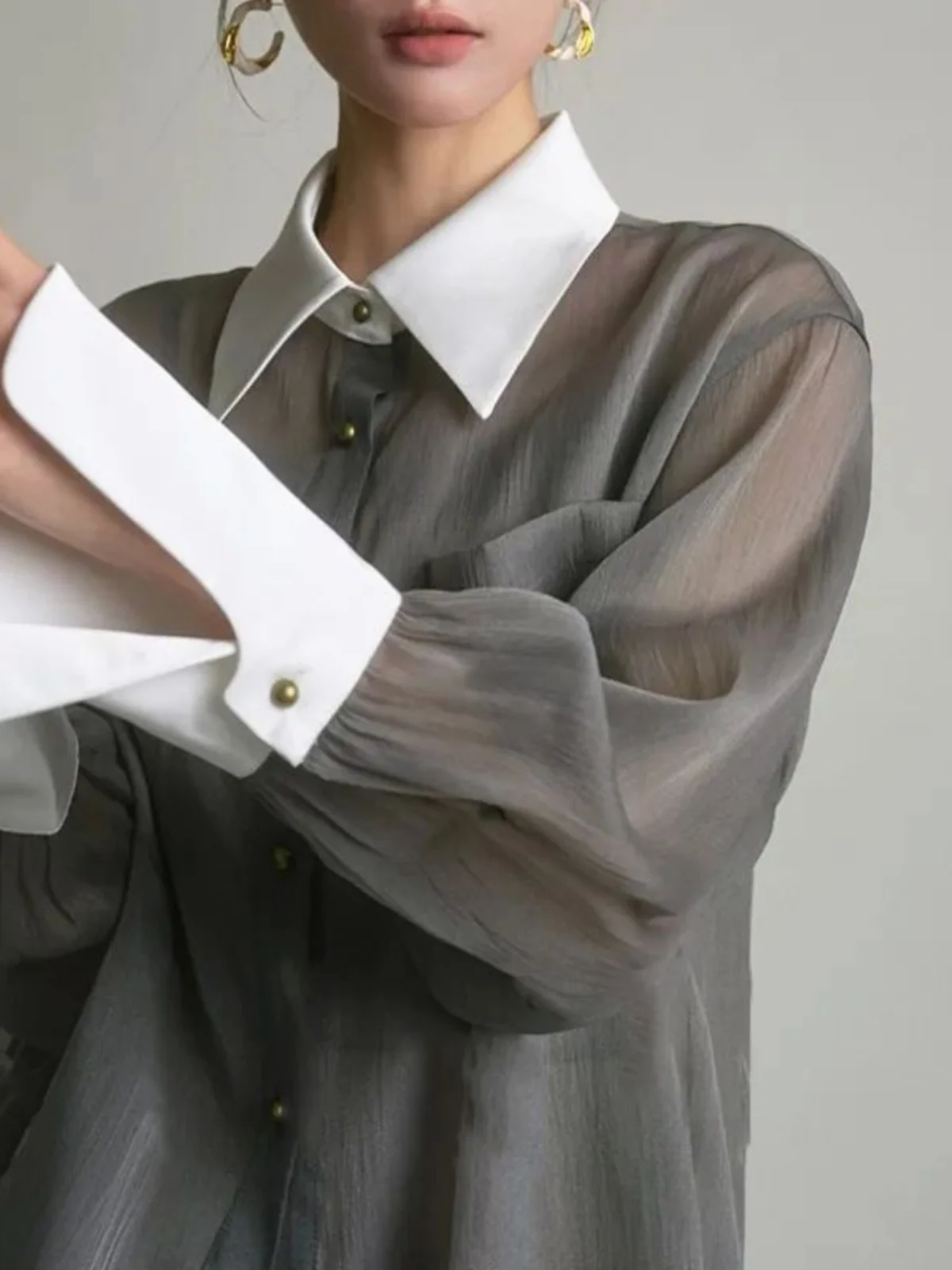 

Повседневное свободное длинное платье-рубашка в уличном стиле, свободного кроя, с отложным воротником, для женщин, весенний сезон, стандартная длина