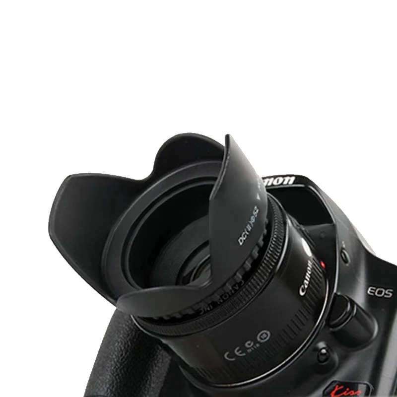 Capa de lente de câmera com montagem em parafuso de flor de 58 mm para Nikon Canon Sony 58 mm Capa de câmera com montagem em parafuso em forma de flor