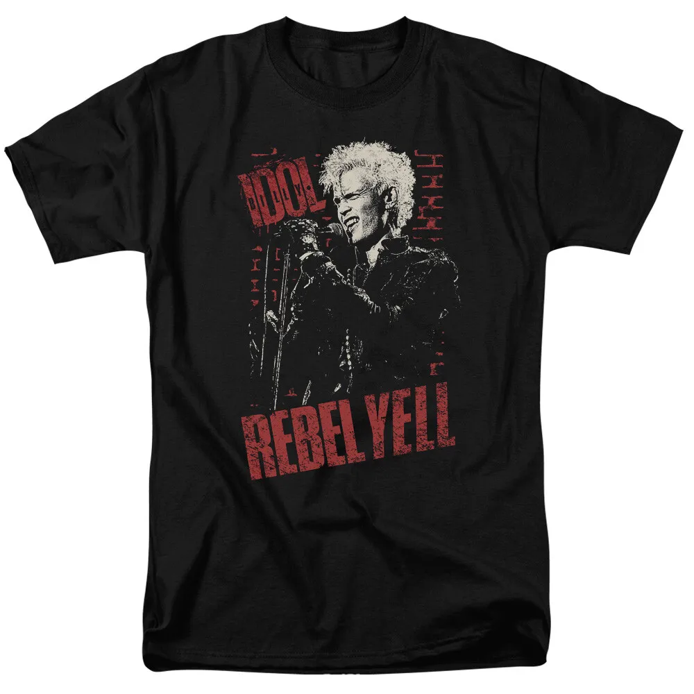 Футболка Billy Idol Brick Wall Rebel Yell с лицензией рок-группы, черная.