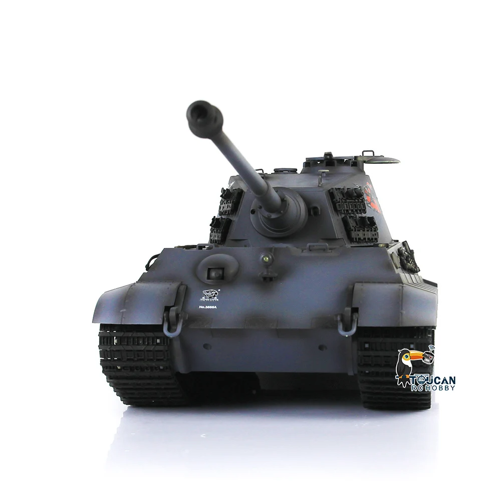 2.4G Henglong 1/16 Gray 7.0 Plastic  King Tiger RC Tank Model 3888A Infrared Battle Army Model Toys TH17531-SMT7