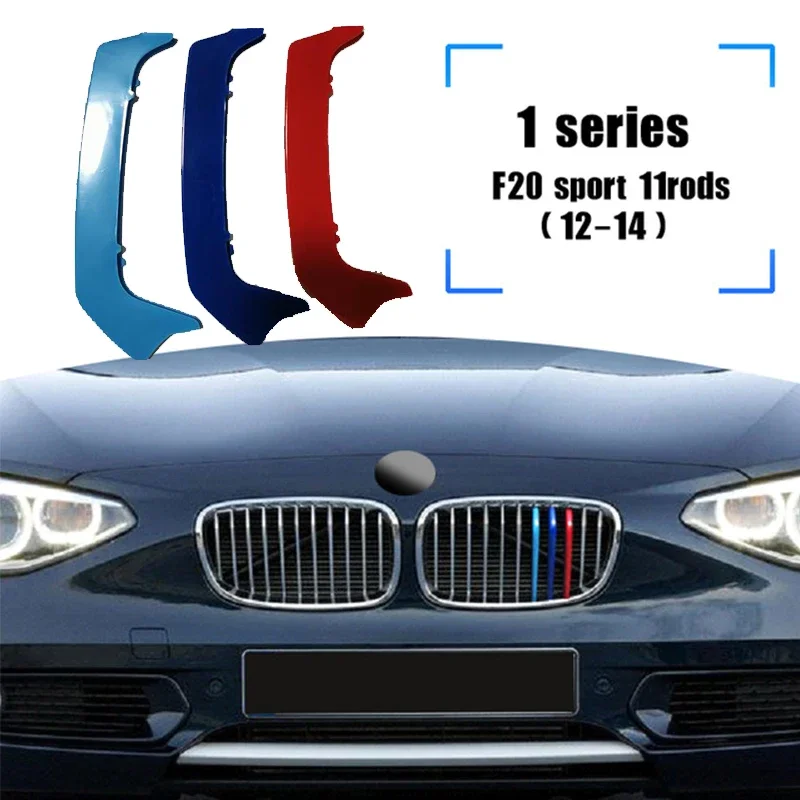 3Pcs ABS Car Racing Front Grille Trim Strips For BMW F20 F21 F40 Series 1 E87 E82 E81 E88 2004-2023 2024 M Clip Accessories