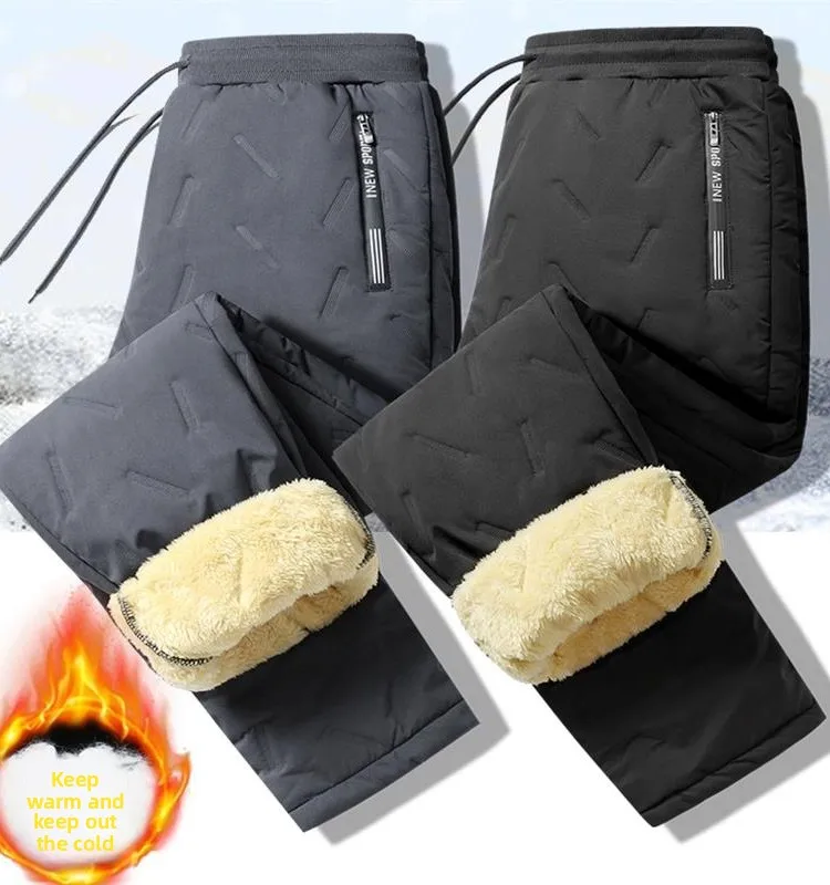 

Мужская зимняя рабочая одежда, хлопковые брюки большого размера из овчины Fce, теплая защита труда, повседневные длинные брюки