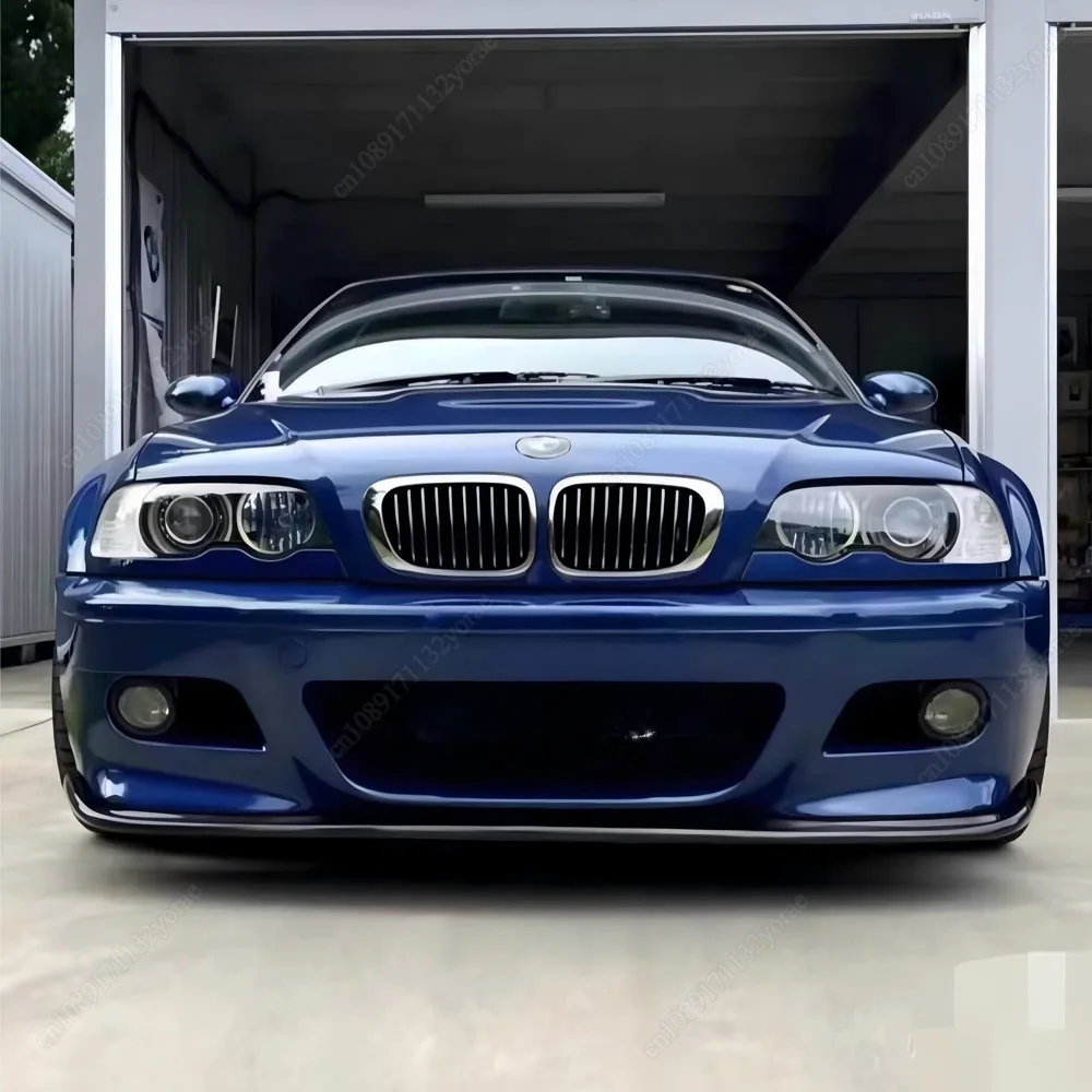 For BMW E46 M3 Coupe/Cabrio 2001-2006 Car Front Bumper Lip Spoiler Splitter Diffuser Canards ABS Gloss Black Bodykits Tuning view 2
