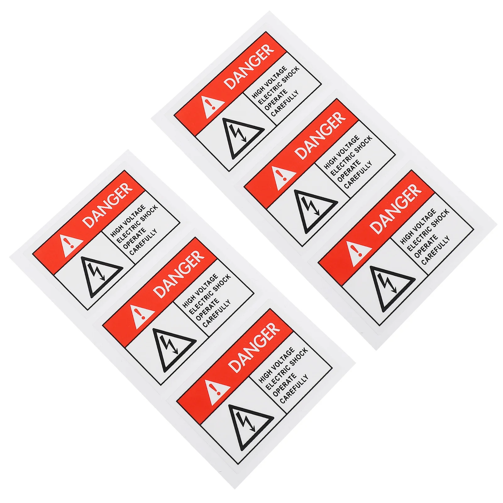 6 Pcs Electricity Warning Labels Stickers Shocks Sign Decal Equipment USB Pp Synthetic Paper Caution