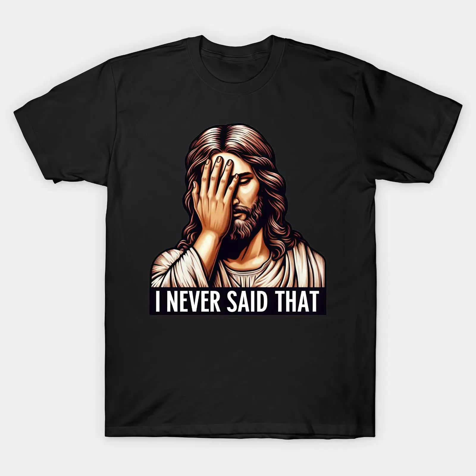 

Funny Jesus Facepalm T-shirt Women Men Graphic Tee Gifts Tops