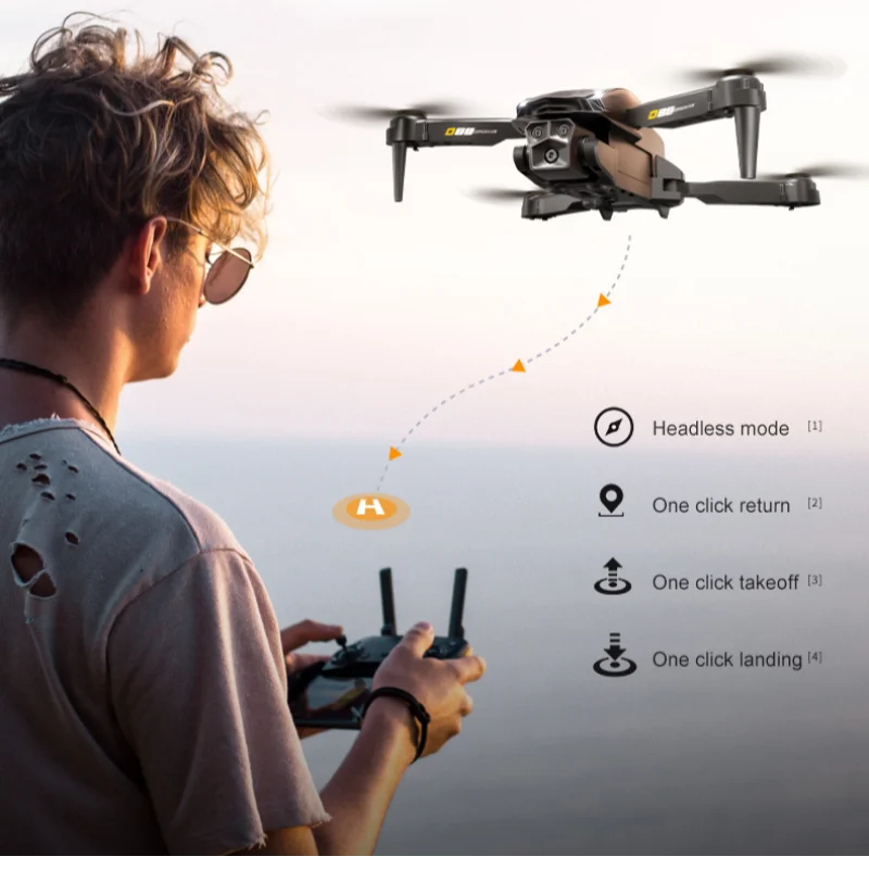 Dron D88 HD 8K con cámara Dual, fotografía aérea profesional, flujo óptico, disparo de gestos flotante, cuadricóptero plegable ﻿ Nuevo