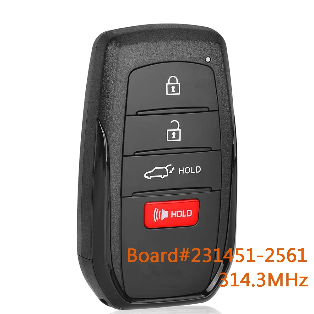 

KEYECU 231451-2561 314.3MHz Remote Car Key Fob for Toyota Corolla Cross 2022 2023 2024 2025 Hatch Release 4 Buttons