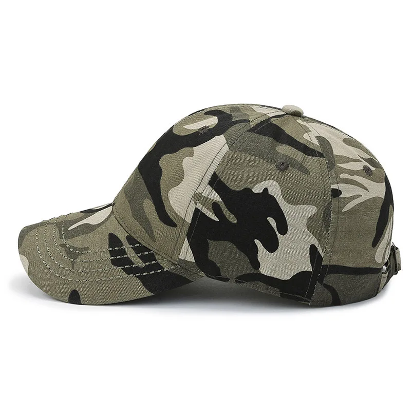 Army Green Camouflage Male Baseball Cap Solid Cotton Adjustable Snapback Sunhat Outdoor Sports Tactical Dad Hat