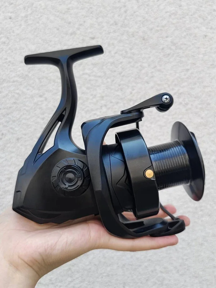 Große Spinnrolle mit leichtem Gehäuse 10000/12000/14000/16000 Übersetzungsverhältnis 4.8:1 Max. Bremskraft 25KG Weitwurf-Bass-Angelrolle – Detail 7