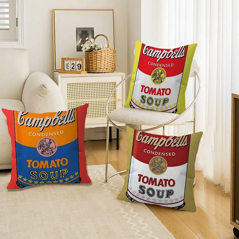 Andy Warhol Pop Art Tomato Soup Personalized Pillow Dust Cover Bedroom Kids Party Decoration Pillowcase Birthday Children Gift