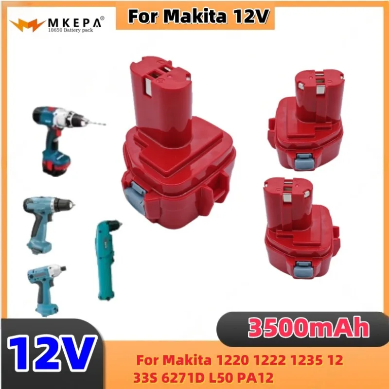3,5Ah para Makita 12V Ni-MH batería recargable herramientas eléctricas batería de taladro de repuesto con cargador PA12 1220 1222 1235 1233 🗿 ;
