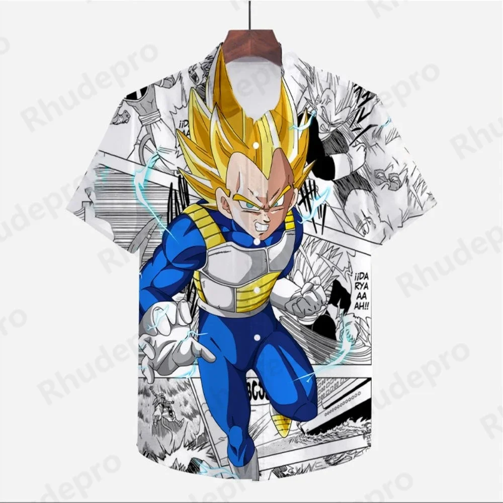 Chemise à Manches Courtes pour Homme, Vêtement Cool, Dragon Ball Z, Goku, Super Saiya, Haute Qualité, Voyage en Bord de Mer, Vegeta, Été