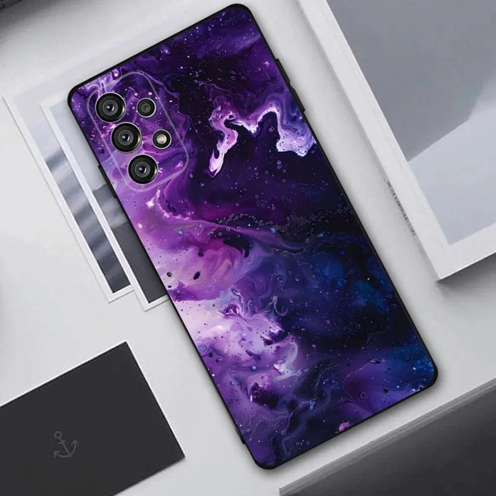 Purple Asethetic Phone Case For Samsung Galaxy A20,A21s,A22,A31,A32,A52,A53,A72,73,A80,A91 Soft Black Cover image 3