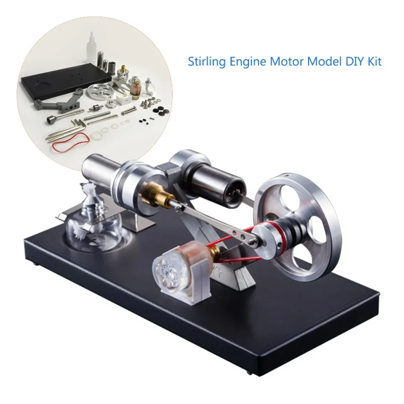 【HOT SALE】Stirling Engine Model Kit Metal Educational Physics Science Experiment Toy with LED Lights for Kids Birthday Gift