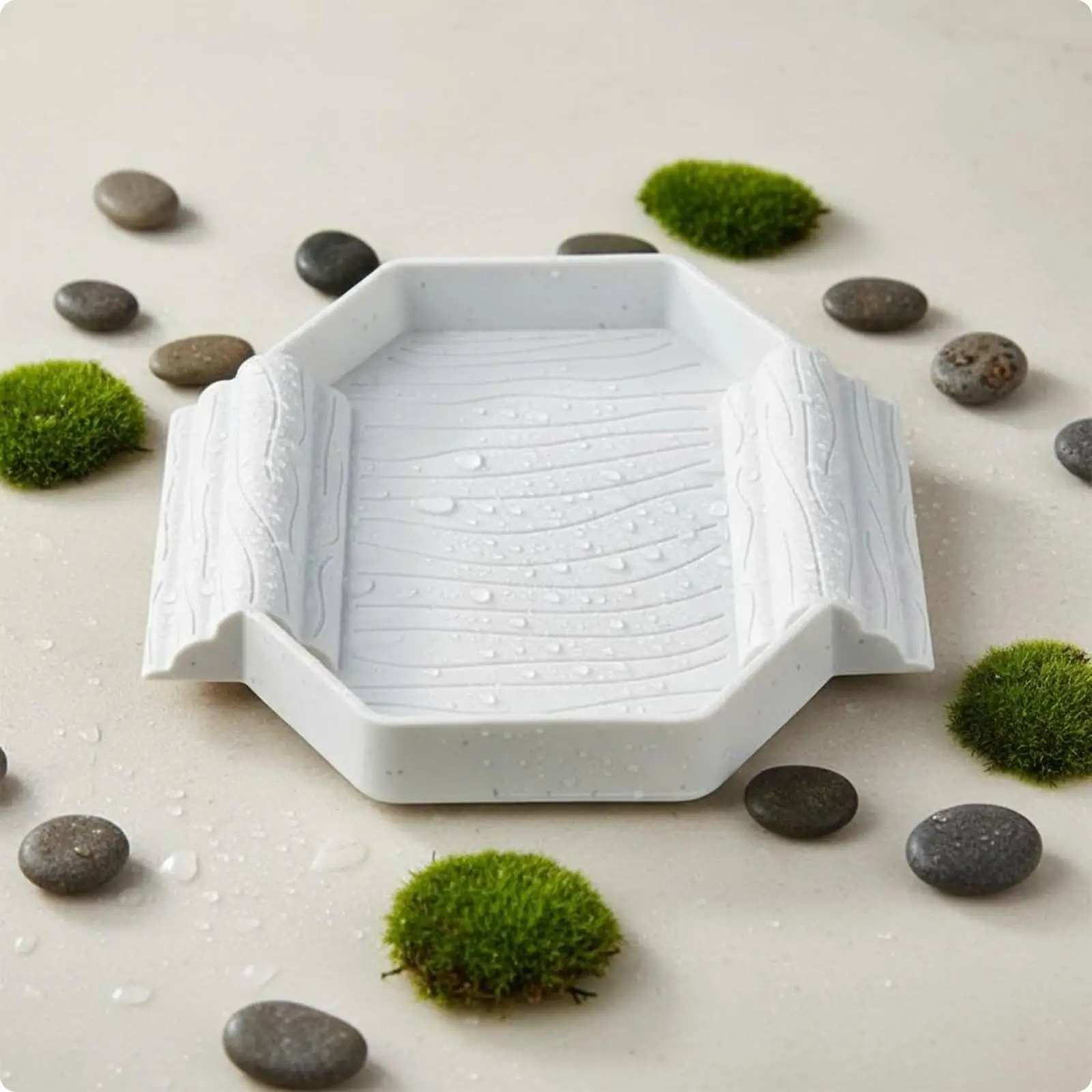 Reptile Soaking Bowl for Small Turtles with Separate Climbing Area Durable ABS Build