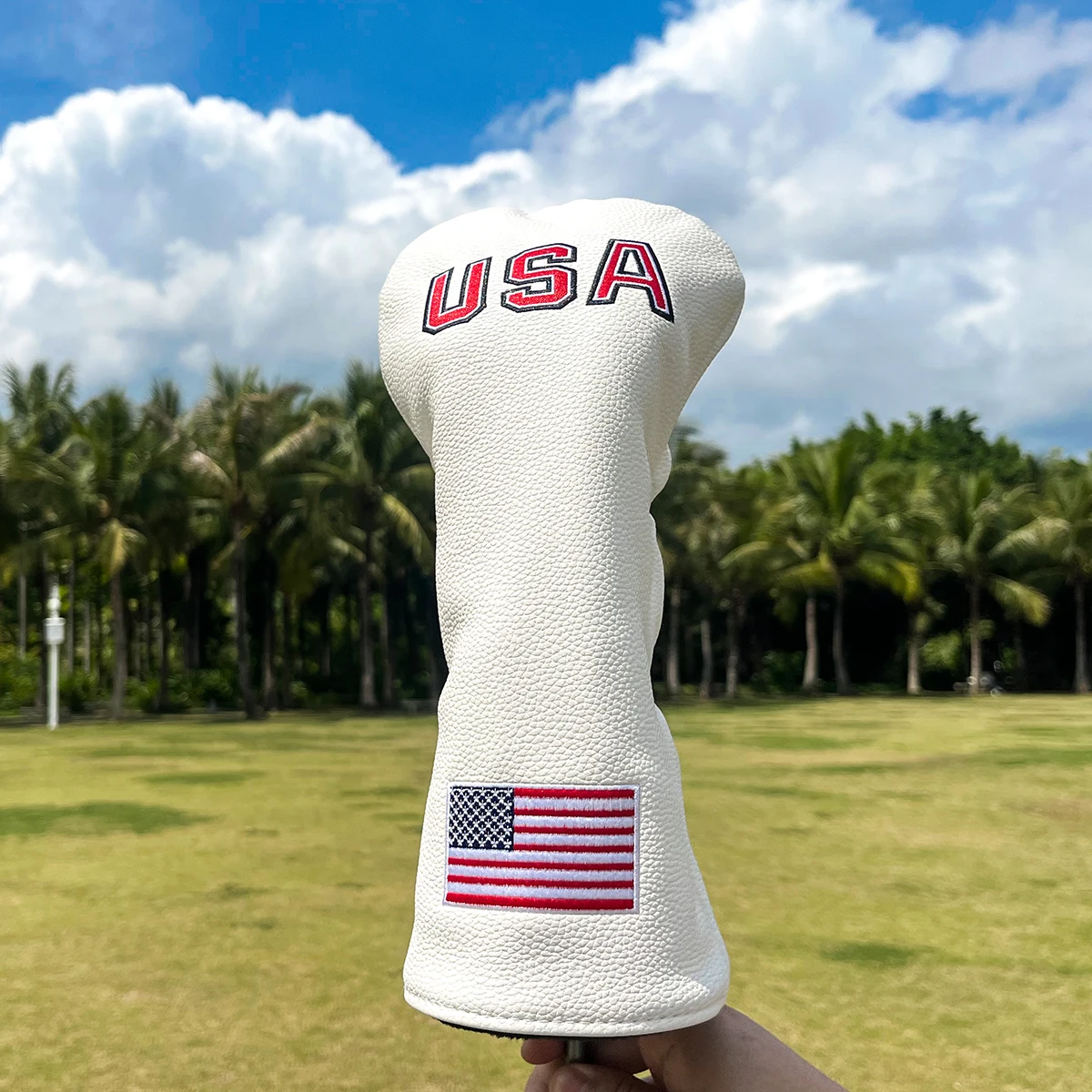 USA Flag Golf Club Head Covers Golf Wood Head Cover for Driver Fairway Wood Covers Hybrid Headcoves