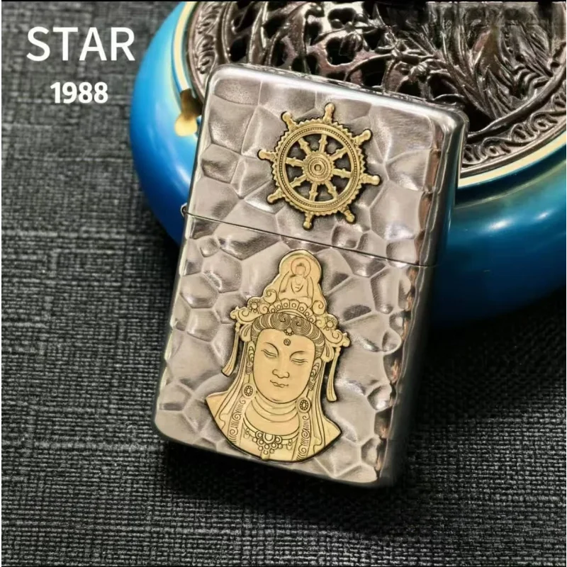 

Зажигалка STAR 905 из белой бронзы с инкрустацией, ручная гравировка, аксессуары для курения, мужской подарок