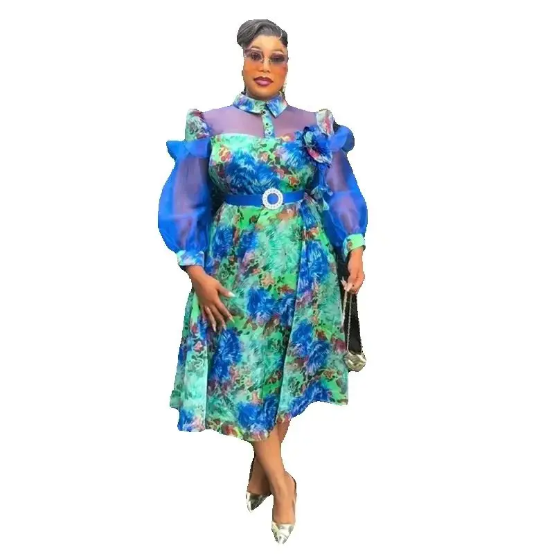 

Elegant plus Size African Print Robe for Women Summer 2026 Fashion Turkey Muslim Wedding Evening Dress