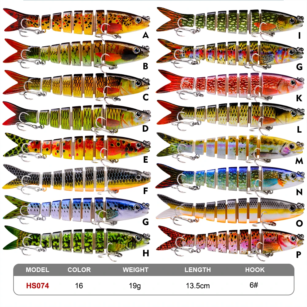 Proberos Swimbait articulado 8 segmentos – Señuelo duro para lubina - imagen 3