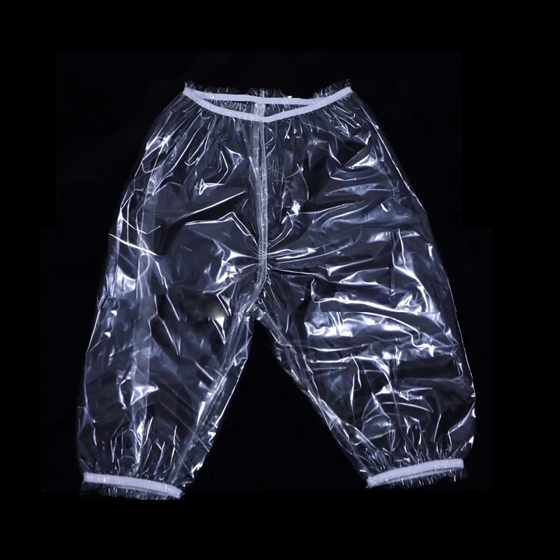 الرجال مثير رقيقة جدا شفافة بولي البلاستيك فيلم البلاستيك السراويل النسائية لينة السلس حفاضات مقاومة للماء السراويل الوثن المثيرة الملابس الداخلية ABDL