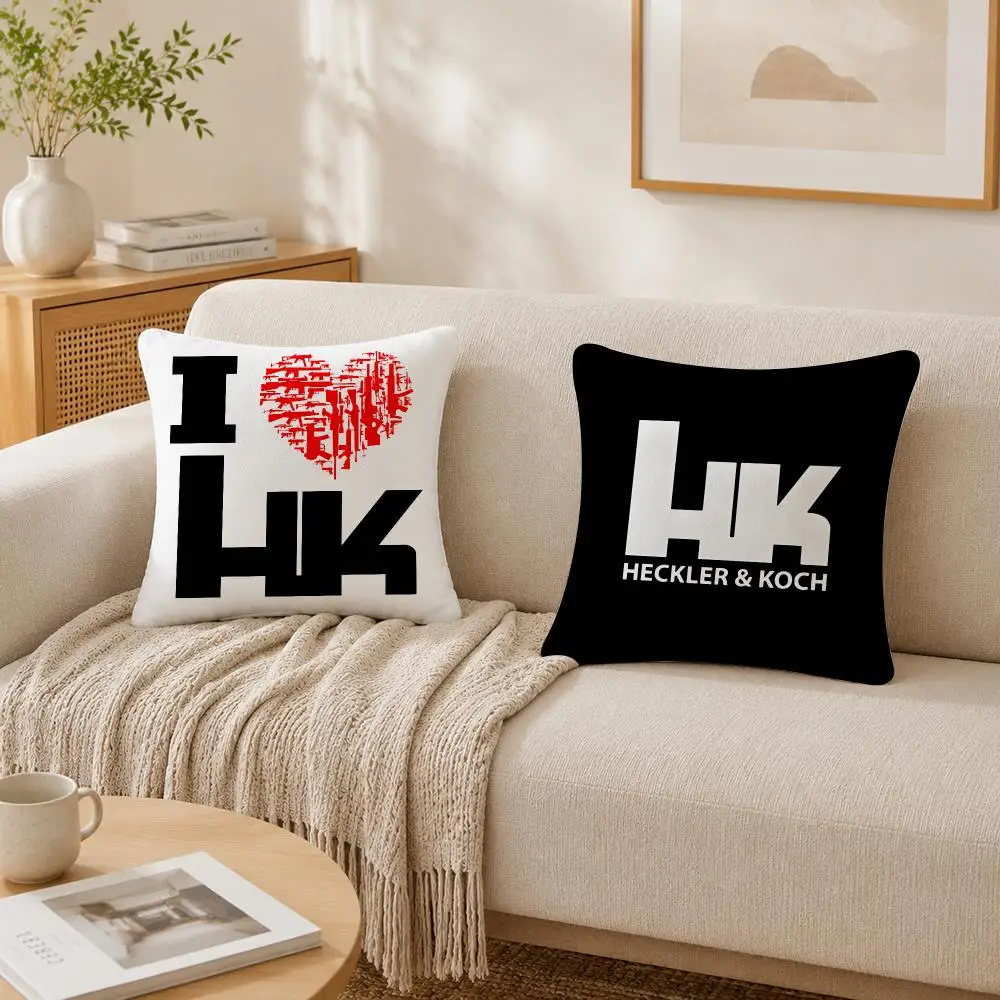 H-Heckler-K-Kochs Firearms Cushion Cover Plush Decorative Pillow Case With Hidden Zipper Fashion Room Decor For Home
