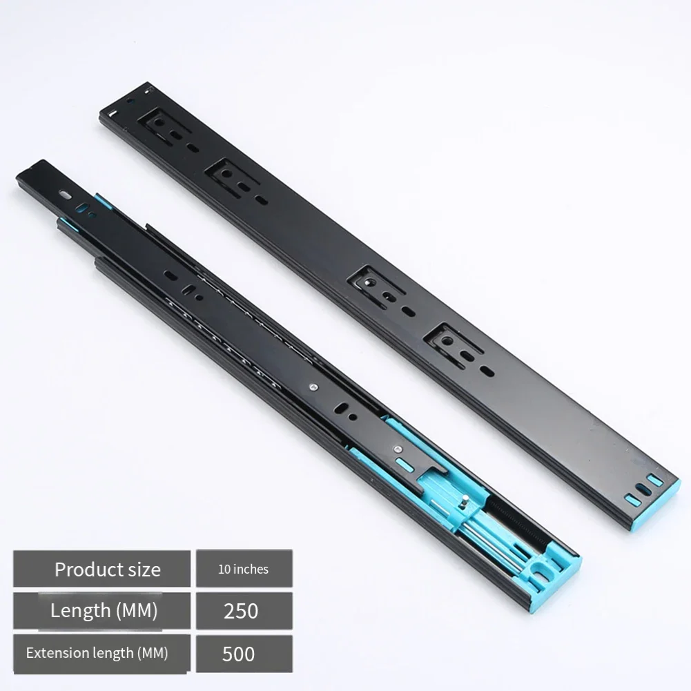 Push Activated Drawer Slides With Progressive Slow Close Damping 45kg Capacity High-Cycle Steel Construction For Frequent Use