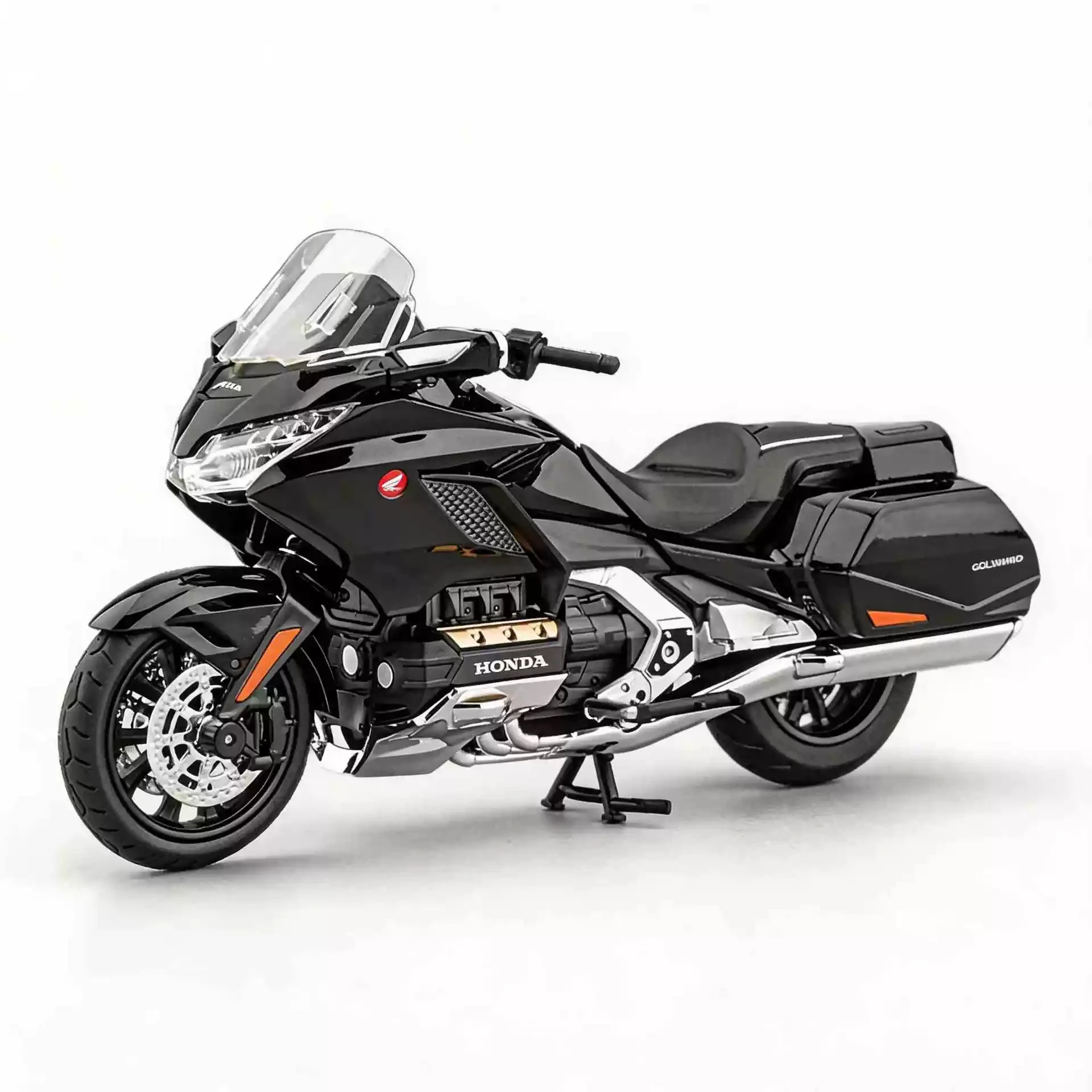 

Модель мотоцикла Honda GL1800 из литого под давлением сплава, масштаб 1:12, с амортизирующей конструкцией, светящимися элементами, подарок для мальчика, детская игрушка-мотоцикл.