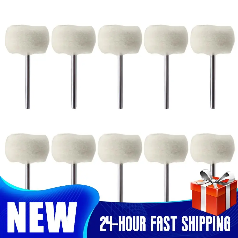 

1-20 шт., полировальная головка из мягкой шерсти с хвостовиком и хвостовиком 3 мм для полировки ювелирных изделий, металлов, вращающийся инструмент, аксессуары