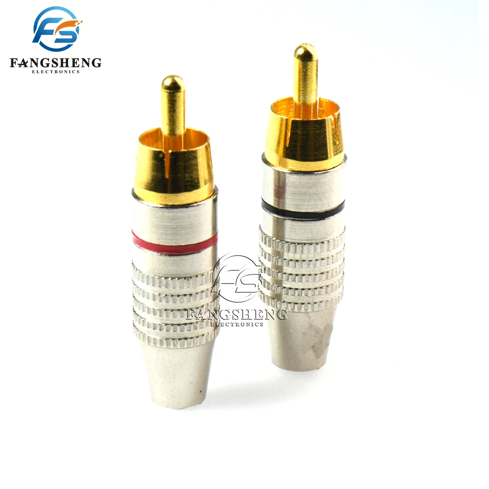 1/4/10 قطعة RCA ذكر موصل غير لحام التوصيل كمية عالية محول للصوت كابل التوصيل فيديو كاميرا تلفزيونات الدوائر المغلقة لحام خالية #5