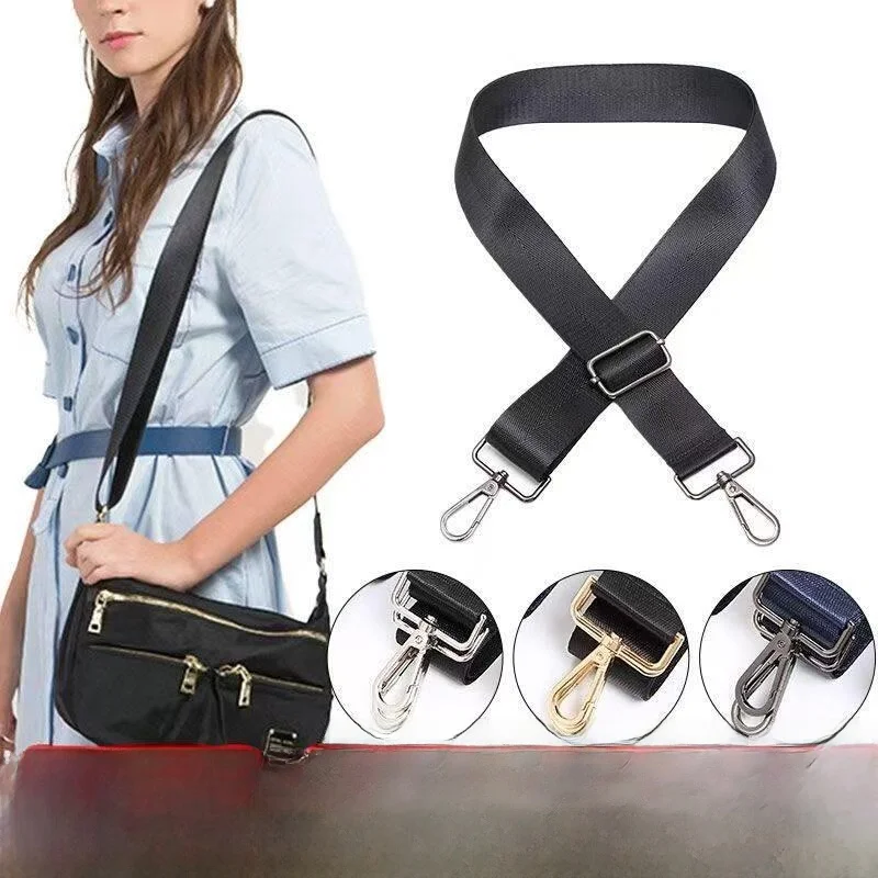Adjustable Extra Long Shoulder Strap for Bags Black Durable Crossbody Double Shoulder Bag Strap Replacement Fashion Accessory