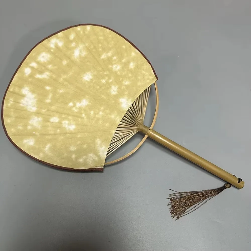 New Creative Vintage Hand Painted Fan Bamboo Handle Paper Blank Hand Fan Chinese Style with Tassels DIY Fan Gift