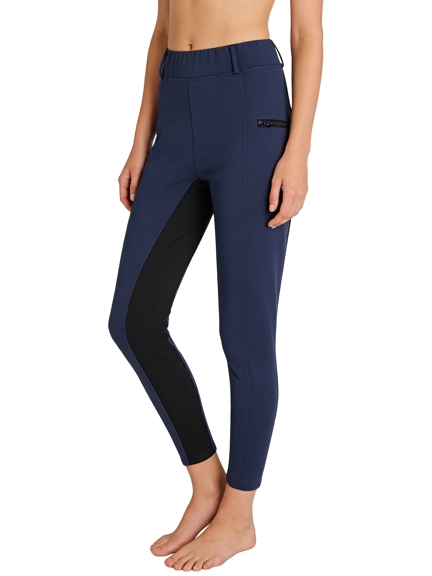 2026 News Women Equestrian Pants Elastic Waistband Horse Riding Pants Decorative Zipper Horseback Jodhpurs Training Wear
