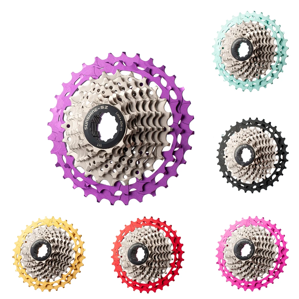 SUNSHINE Road/folding Bike Cassette 10 Speed 32T k7 Cassette 10V  for SHIMANO HG Color modification accessories