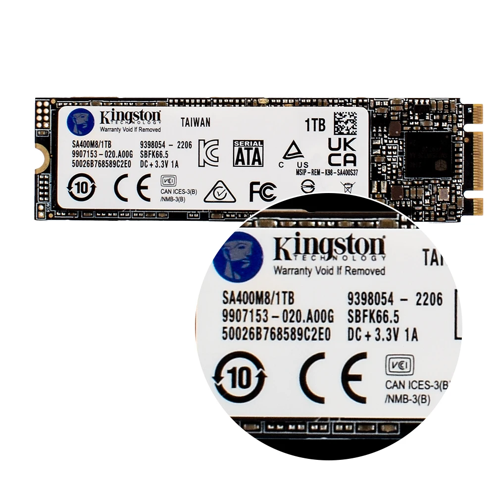 Kingston A400-NGFF SSD M.2 2280 내장 솔리드 스테이트 하드 드라이브, 노트북 데스크탑용 고성능, 120GB, 240GB, 480GB, 1TB, 2TB