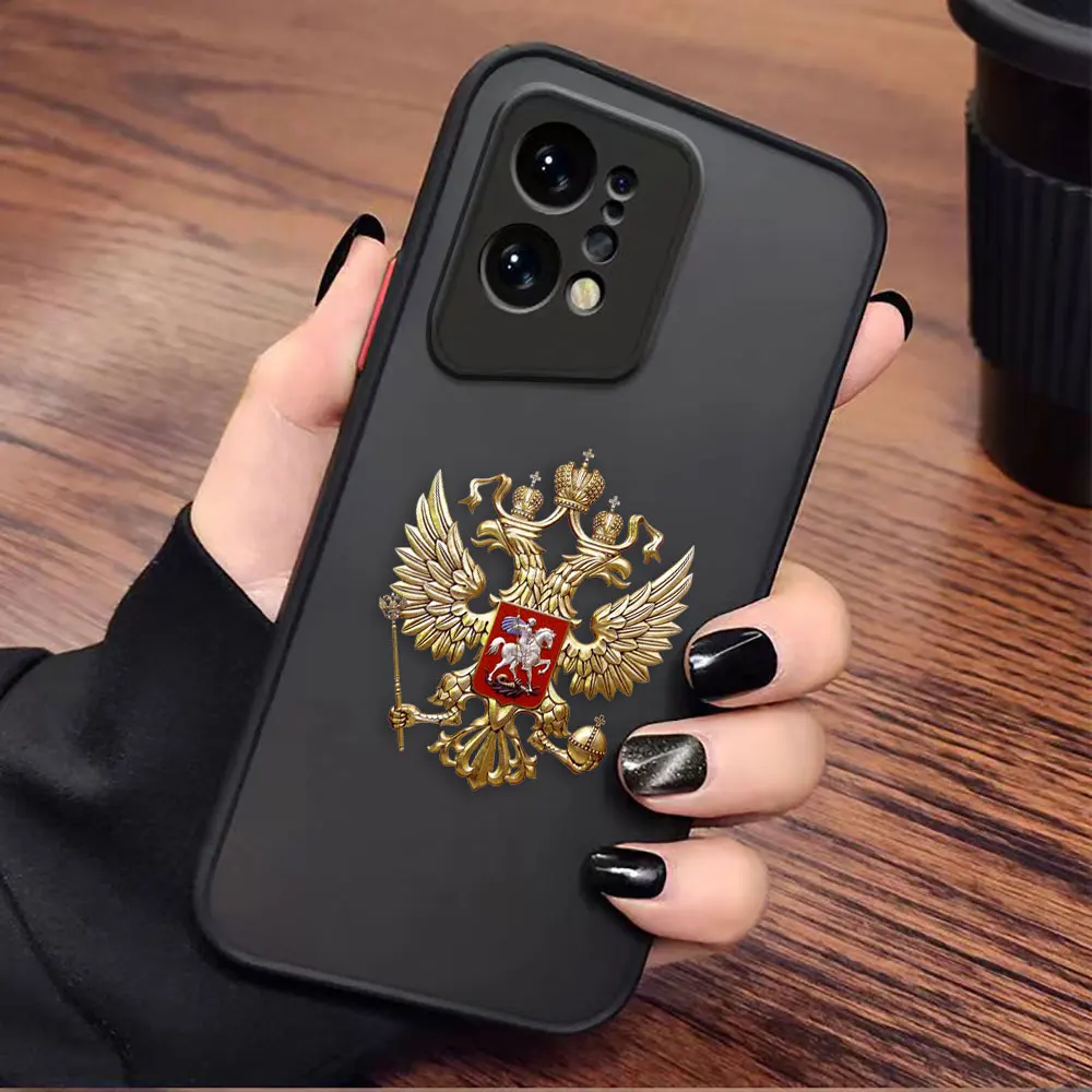 Two-headed Birds Russian Flags Emblem Matte Phone Case for OPPO Realme 11 10 9 9I 8 8I 7 7I 6 5 FIND X3 X5 PRO 4G 5G Case Funda