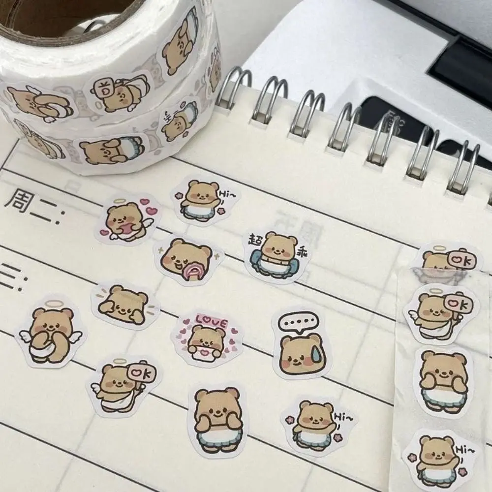 

1000 шт./два тома, модные милые наклейки с маслом и медведем, необходимые украшения, детские игрушки с героями мультфильмов, многофункциональные канцелярские наклейки