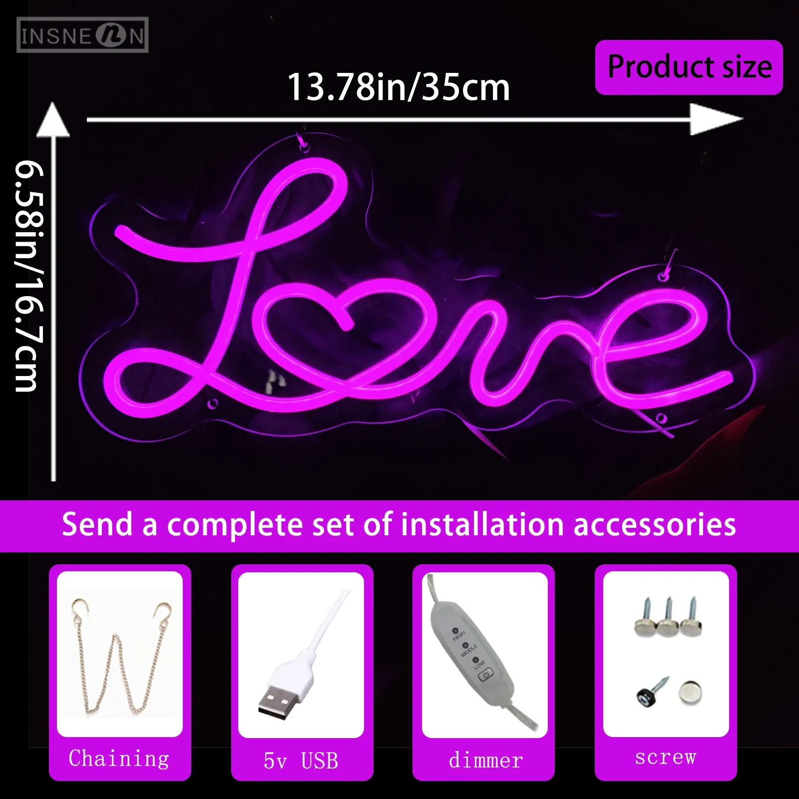 LOVE Neon Sign LED light for Wedding Engagement Romantic Proposal Valentine's Day Gift Bedroom wall decoration light neon lamp