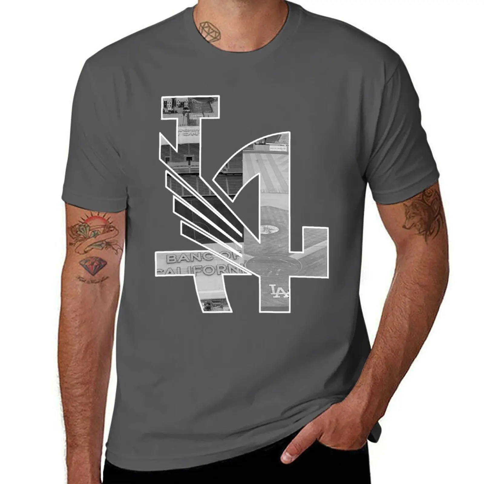 LADFC STADIUM (White Border) T-Shirt Relaxed Fit Casual Short Sleeve Top