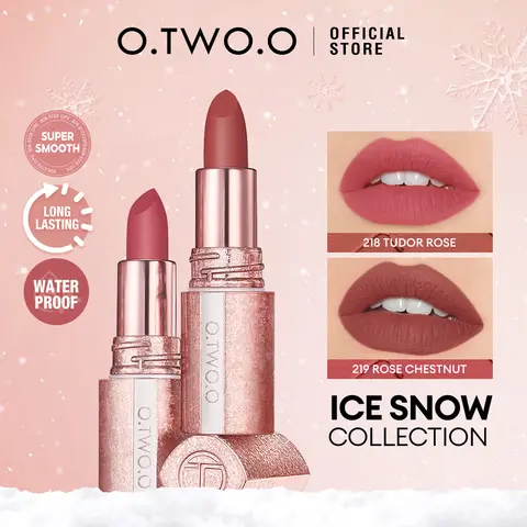 O.TWO.O 매트 립스틱 립 틴트, 끈적거림 없는 플럼퍼 글로우, 고색소, 상쾌한 광택 얼룩 립스틱 메이크업