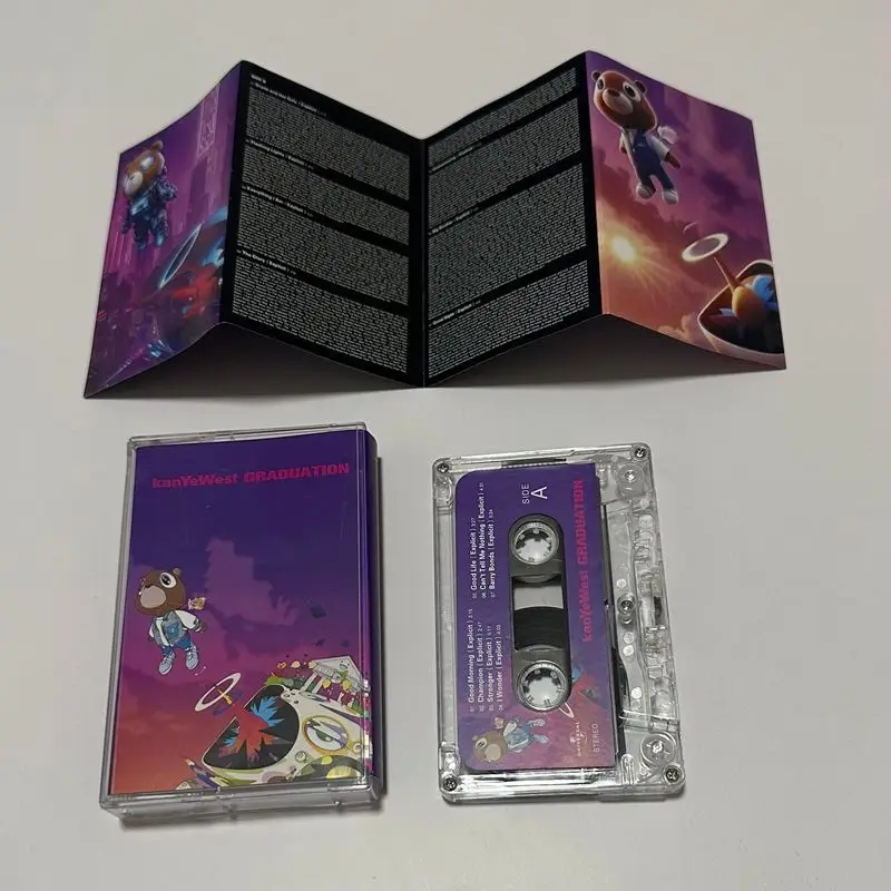 Em Estoque Kanye West Graduation Explicit Cassette Eletrônico Hip Hop Synth Rap Álbum Clássico Novo Lacrado
