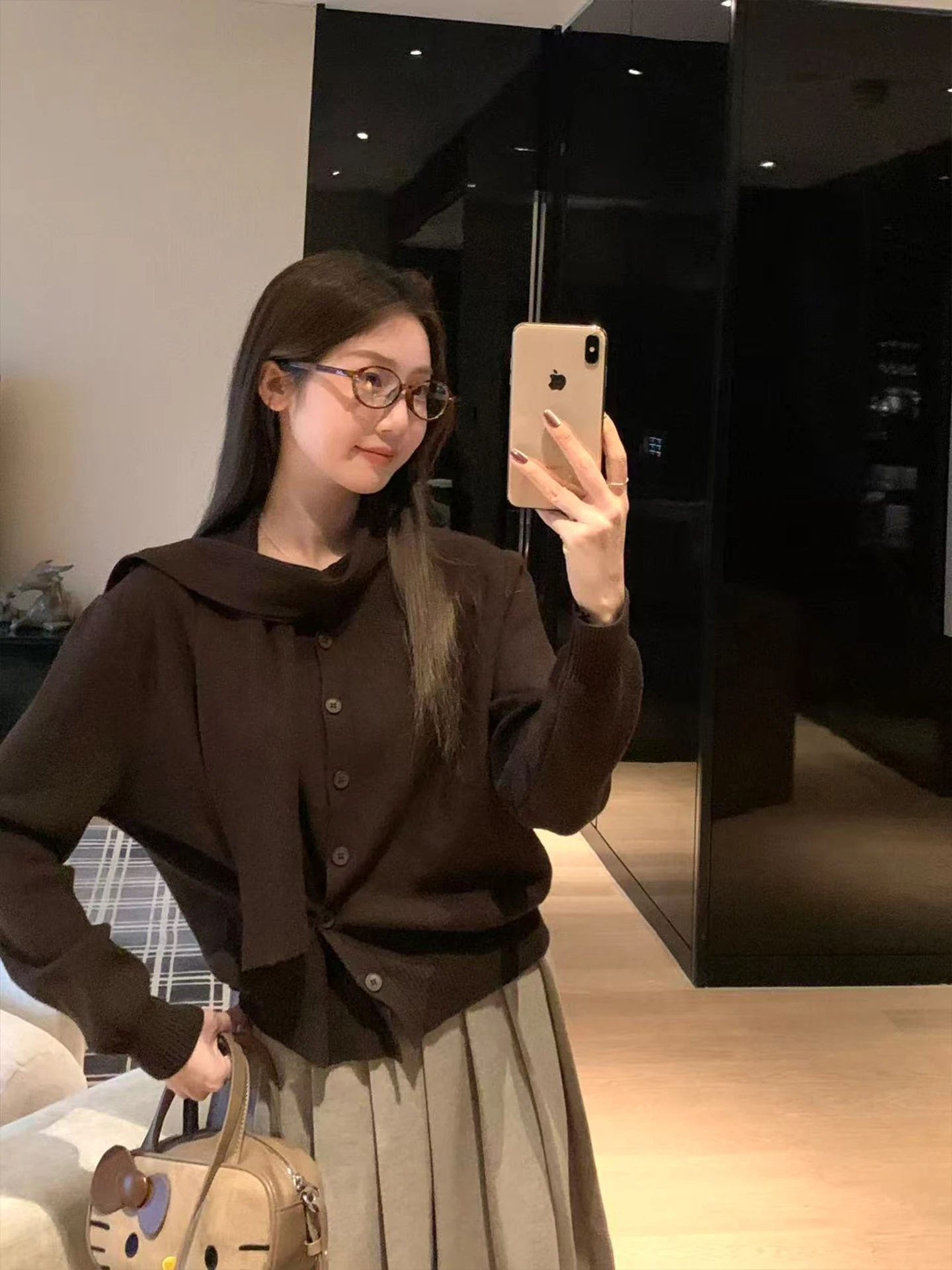 

Loose Long Sve Knitted Cardigan Women's Sle Korean Version Soft Medium Nylon Rayon Polyester Acrylic Winter Warm Top