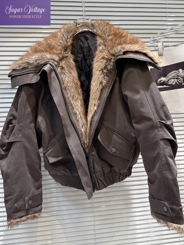 เสื้อแจ็คเก็ตยีนส์สั้นสไตล์เกาหลี Y2K วินเทจ แต่งปกขนเฟอร์เทียม สำหรับผู้หญิง ฤดูหนาว บุซับใน อุ่น สไตล์สตรีทแวร์ ทรงหลวม แฟชั่นเก๋ไก๋