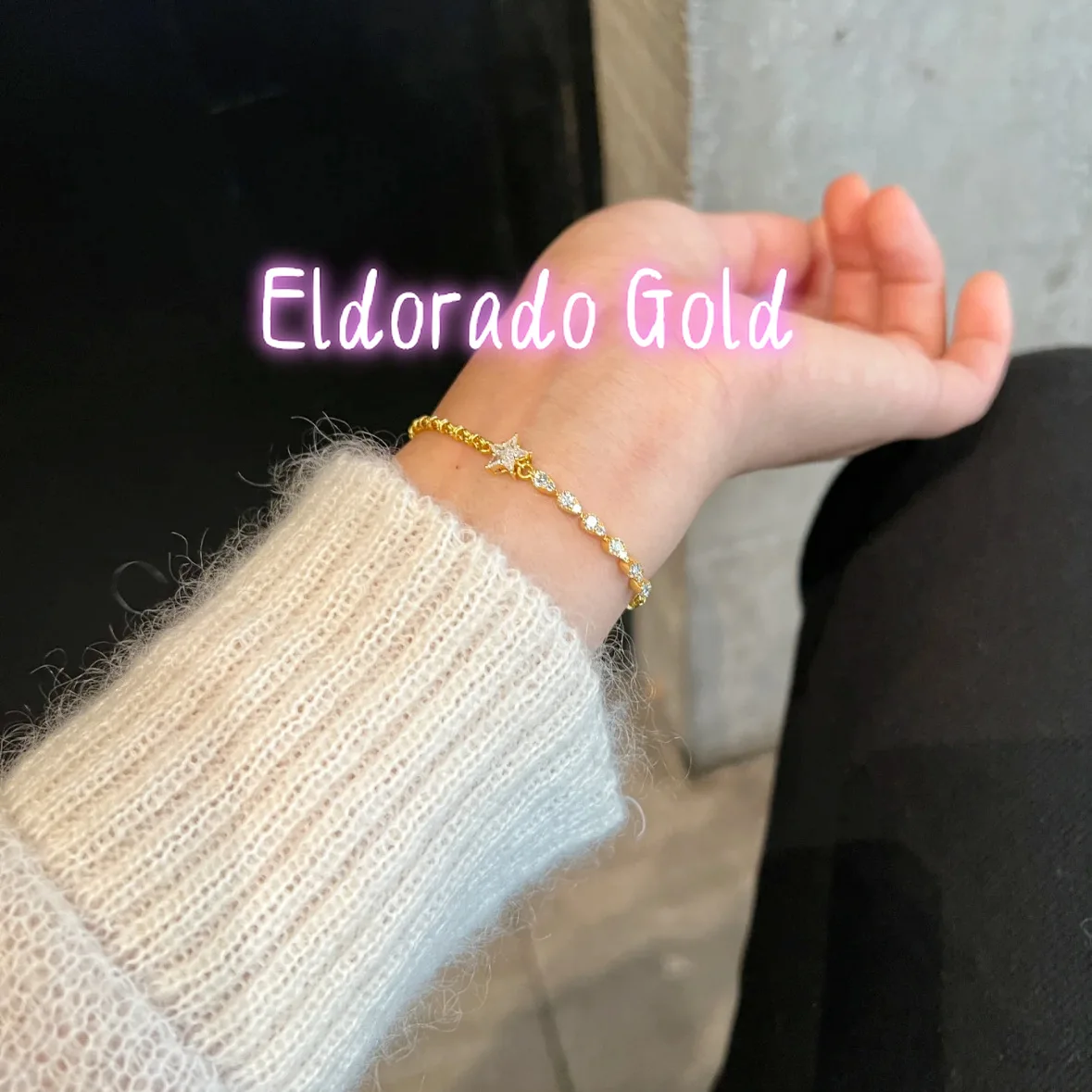 

Eldorado Gold Eldorado Gold 999 24K real gold star four-pointed star bracelet for women ins full diamond fashion versatile brac