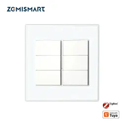 Zemismart Zigbee 4x4 interruptor 4 6 Gangs Switch Work with Tuya Push Button with Neutral Alexa Google Home for Brazil Korea