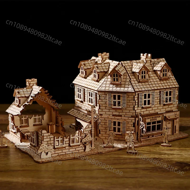 3D Three-dimensional Puzzle 1942 House Simulation Three-dimensional Model Ornament Puzzle Wooden Puzzle