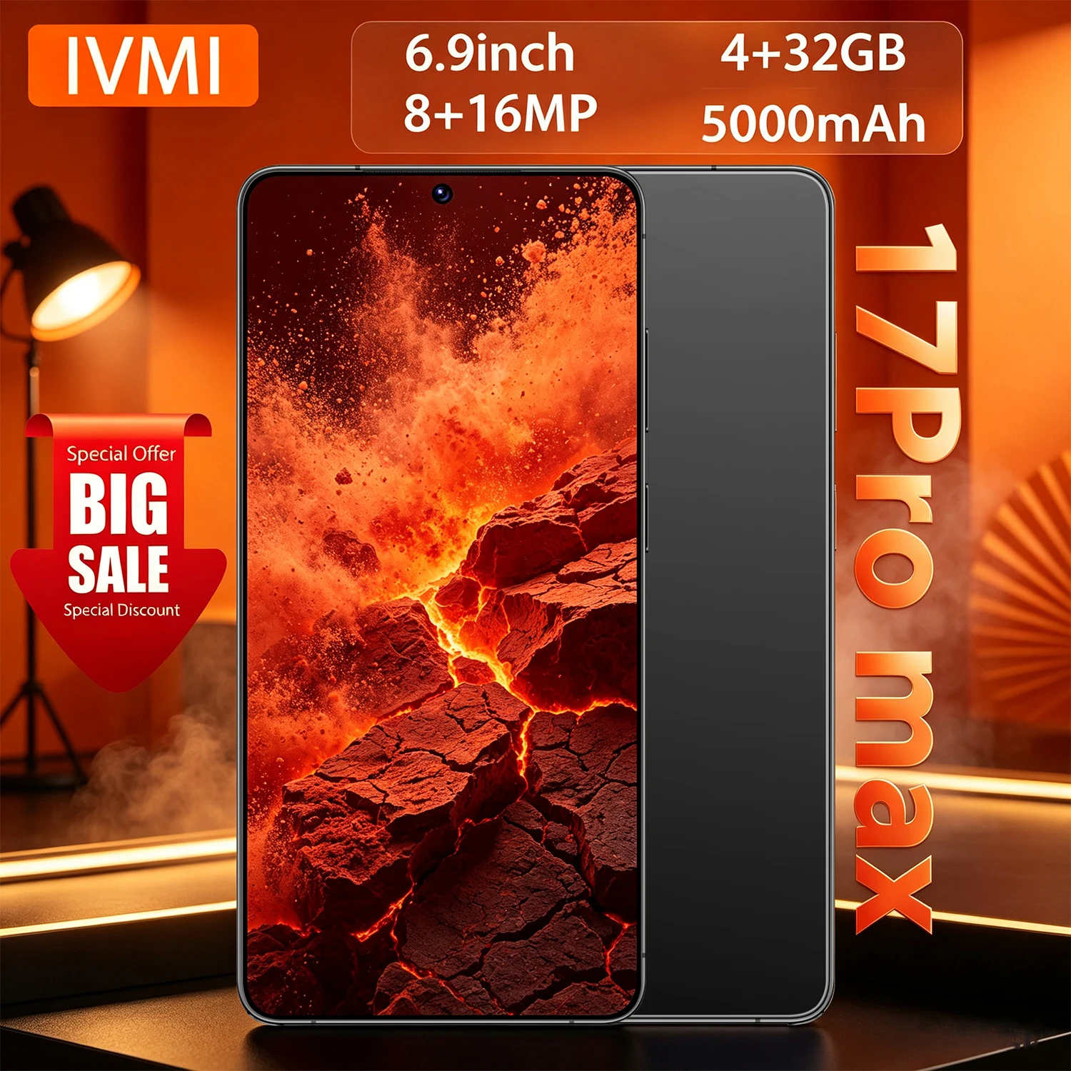IVMI 17Pro Max Smartphones Android12.0 Dual SIM 6.9